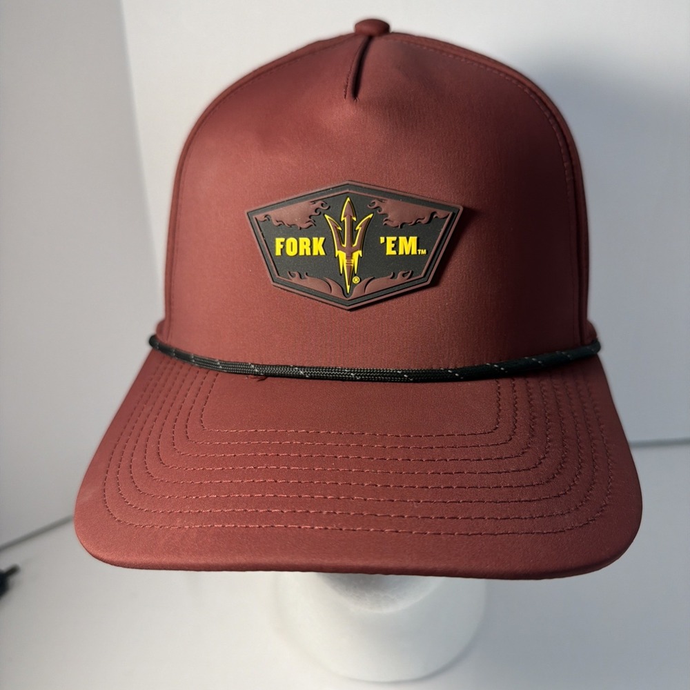 Arizona State University Sun Devils Fork 'Em Adjustable Rope Cap Maroon Color